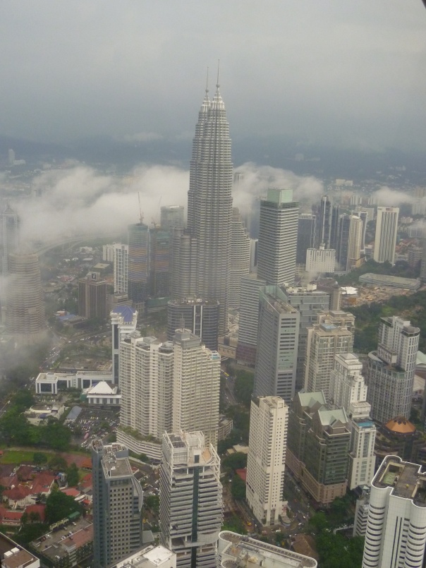 On top of the kl tower in kuala lumpur