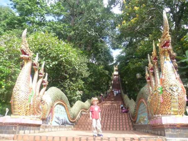 On the way up to the temple