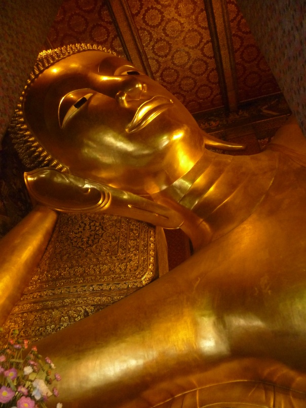 The Reclining Bhudda is 46 m long and 15 m wide and illustrates the passing of the Bhudda into nirvana.